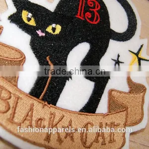 Custom High Quality Embroidered Black Cat Patch for Clothes Embroidery Patch Made in China Choose Size/color thumbnail-5
