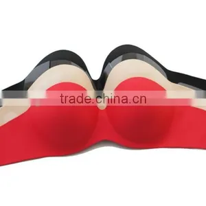 Women Sexy HOT RED Invisible Bra With Polyolefin Gel thumbnail-2