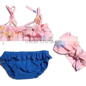 Hot Sale!Baby Girl Swimwear White Polka Dots Clothes Set Yellow Bikini Beauty Product for 0-6 ys Girls thumbnail-5