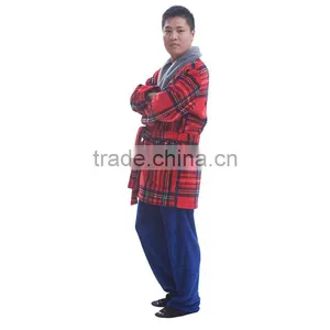Men Double Side Polyester Luxury Sexy Bathrobe thumbnail-1