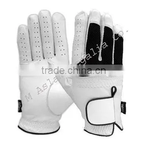 White and Black Cabretta Leather Golf Gloves thumbnail-1