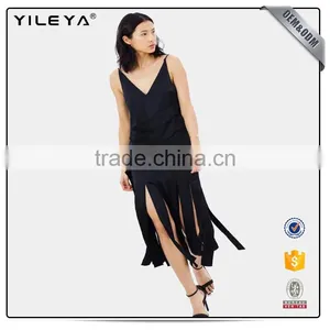 High Slit Maxi Dress Elegant Hollow Out Evening Fashion Dreese Long Dress thumbnail-6