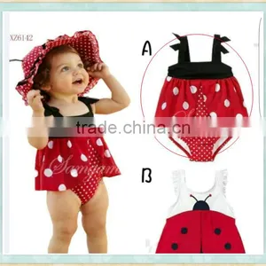 Swimming Suit 2017 Hot Summer Seaside Red White Dots Outfit Kids Connection Swimming Suit thumbnail-1