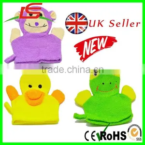 New Baby Kids Hand Puppet Wash Shower Glove Bath Sponges thumbnail-1