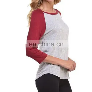 Girl New Raglan Sleeve Baseball Plain Team Sports T-Shirt thumbnail-5