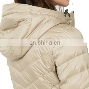 Chinese Manufacturer 100% Polyester Shell Slim Quilted Down Jacket thumbnail-4