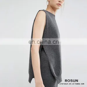 European Style Ladies Sleeveless Knitted Sweater Suit thumbnail-3