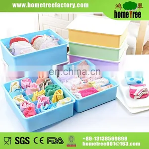 15 Dividers Fashion Colorful Underwear Storage Box Socks Storage Boxes With Lid thumbnail-2