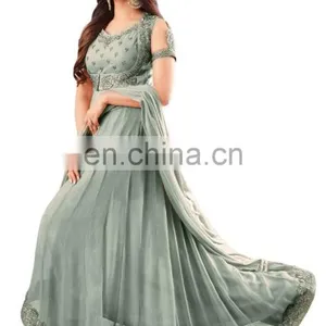 Anarkali Style Semi Stitched Party Wear Georgette Suits Dress Material 2017 thumbnail-2