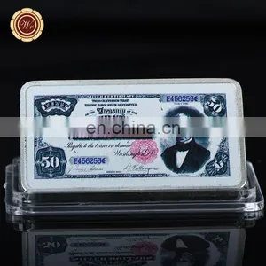WR US Dollar 1 oz 999 Silver Bullion Challenge Bar Art Home Decor USD 50 for Father's Day Gifts thumbnail-1