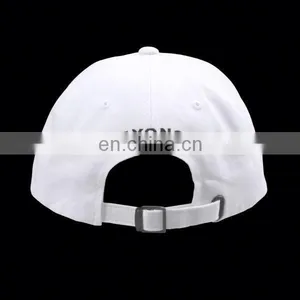Daijun New Design OEM Hot Sale 100%polyester Grey Plastic Buckle Patch Men Custom Flat Brim Unstructured 6 Panel Hat thumbnail-1