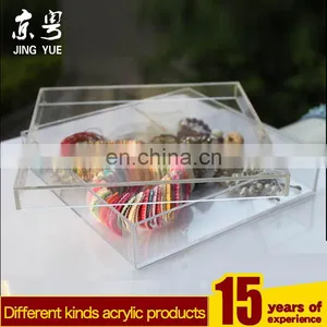 Clear Square Pmma Plexiglass Jewelry Box Case Acrylic Jewelry Box thumbnail-1