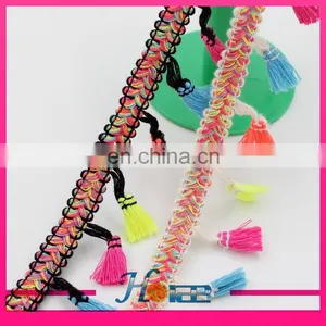Factory Price Pom Pom Chain Mixed Colors Lace Trimming Tassel Fringe Trim thumbnail-3