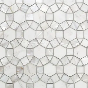 Marble Bathroom Floor Mosaic Tiles thumbnail-2