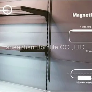 Customized Length LED Shelf Light Duty Gondola Metal Supermarket Shelf thumbnail-1