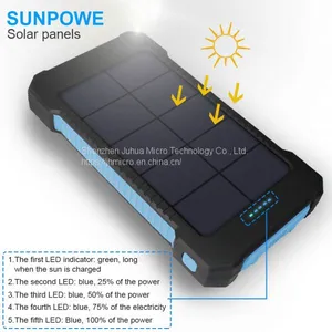 Solar Power Bank Dual USB Power Bank 20000mAh Waterproof Battery Charger thumbnail-5