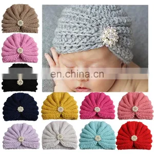 Knitted Winter Baby Hat for Girls Candy Color Bonnet Enfan Baby Beanie Turban Hats Newborn Baby Cap for Boys Accessories thumbnail-2