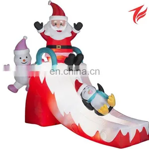 8 H Giant Christmas Santa Penguin Snowman Slide thumbnail-1