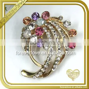 Mixed Color Silver Brooch Saree Pin for Ladies FB043 Quality Choice thumbnail-1