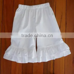 Two Tier Ruffled Shorts for Little Girls, Little Girls Shorts, Girls Capri Pants, Girls Ruffled Capris, Little Girls Summer Shor thumbnail-1