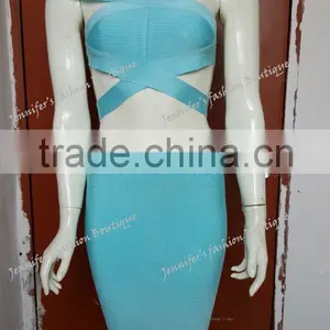 Summer Dress 2015 Summer New Women Sey Two Piece Set Red Blue Yellow Black Purple Sey Evening Party Bandage Dress Bandage Bodyco thumbnail-3