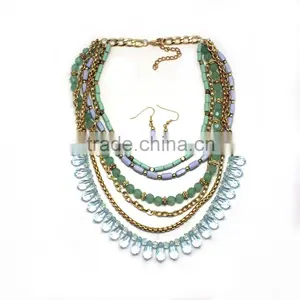 2015 Popular Handmade African Resin Beaded Jewelry Set Yiwu Wholesale thumbnail-2