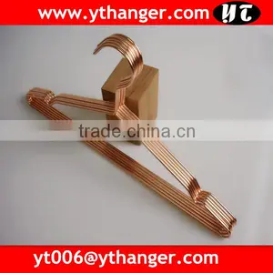 LYB-0155 Shiny Copper Metal Wire Hanger Wholesale Clothes Hanger thumbnail-2