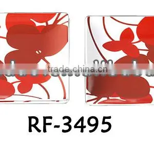 Sqaure Shape Professional Personalized Murano Glass Plate for Wall Hanging With Flower Design for Decoration thumbnail-1
