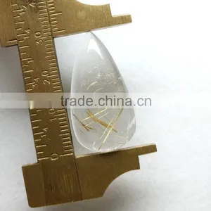Golden Rutile Stone / Natural Rutile Cabochon Gemstone / Rutilated Quartz / thumbnail-3
