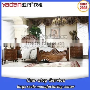 Wood Luxury Double Bed Designs With Box and Nightstand of Bedroom Furniture thumbnail-5