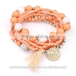 Handmade Jewelry Cuff Bracelet Multi Strand Glass Seed Beads Cuff Bracelet thumbnail-3