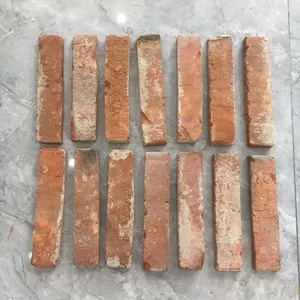 Reclaimed Old Red Brick Tile for Industrial Wall Cladding, 22mm Thickness, Vintage Wall Material thumbnail-4