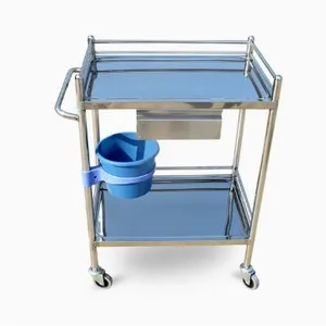 High-Quality Multi-Functional Stainless Steel Wheeled Trolleys for Hospitals and Clinics Medical Trolleys thumbnail-4