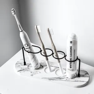 Customized Absorbent Stone Mat Diatomite Bathroom Toothbrush Holder With Rack thumbnail-1