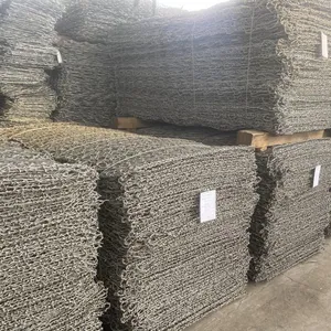 Factory Price Gabion Fence 80*100 Mesh Size Galvanized Steel PVC Coated Stone Baskets Plain Weave Cutting Bending Services thumbnail-5
