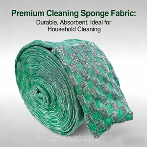 Factory Semi-Finished Scrubber Cloth Roll Glitter Mesh Dish Washing Sponge Fabric Raw Material For Kitchen Scouring Pad Production thumbnail-2