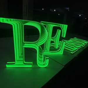 1-year Warranty Cross-border Led Infinite Mirror Neon Light 3d Printed Letters Red Light Effect Mirror Tunnel Electronic Sign thumbnail-5