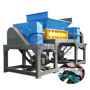 Multi Functional Dual Axis Shredder for Old Clothes/cloth Strips/films/soft Materials/plastic Shredding Equipment EPC thumbnail-1