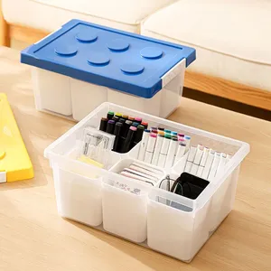 Plastic Storage Box With Removable Tray Craft Organizers and Storage Clear Storage Container for Organizing Bead, Tool, Sewing, Playdoh thumbnail-2
