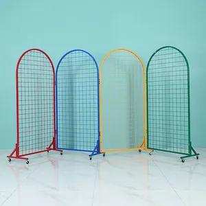 Grid Mobile Display Stand, Home Living Room Partition, Exhibition Accessories Multi-item Hanging and Storage Rack thumbnail-1