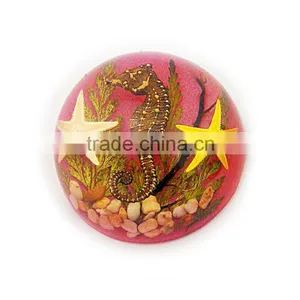 Promotional Gifts 64mm Sea Horse Semicircle Crystal Desk Decoration thumbnail-3