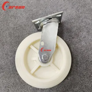 Carsun Heavy Duty Caster Wheels 8-Inch White Nylon Wheels Industrial Swivel Caster thumbnail-5