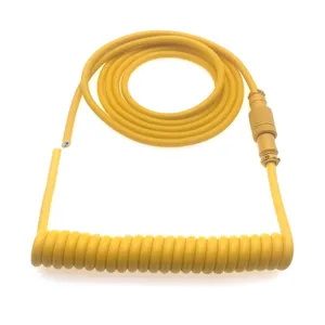 1.8m Coiled Type-C to USB a TPU Mechanical Keyboard Space Cable With Detachable Aviator Connector for Gaming Keyboard thumbnail-4
