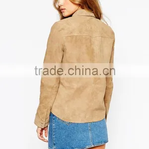 2015 Hot Customized High Quality Lady's Fashion Leather Jacket for Women Girls thumbnail-2