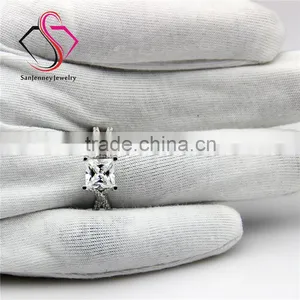 Princess Cut Moissanite Sqaure 1.25 Carat 5.5mm Center 14k 18k White Yellow Gold Platinum Diamond Engagement Ring thumbnail-5