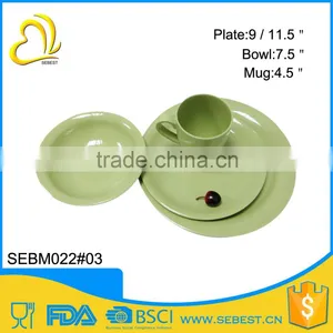 Wholesale Round Shape Solid Color Melamine Bamboo Kitchenware thumbnail-1