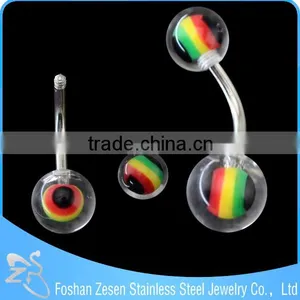 2016 Fancy Barbell Resin Balls Christmas Candy Belly Ring Wholesale thumbnail-2