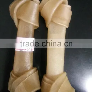 Natural Rawhide Knotted Dog Bone Dog Chew thumbnail-4