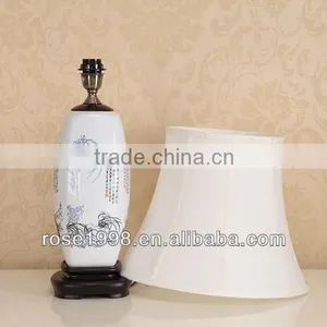 Linen Shade of White Ceramic Table Lamp thumbnail-6