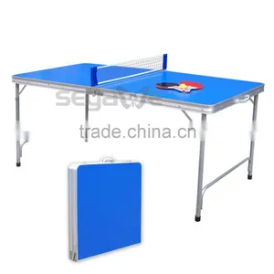 Practice Table Tennis Ping Pong Game Table Indoor Folding Midsize 2 Wood Paddle thumbnail-2